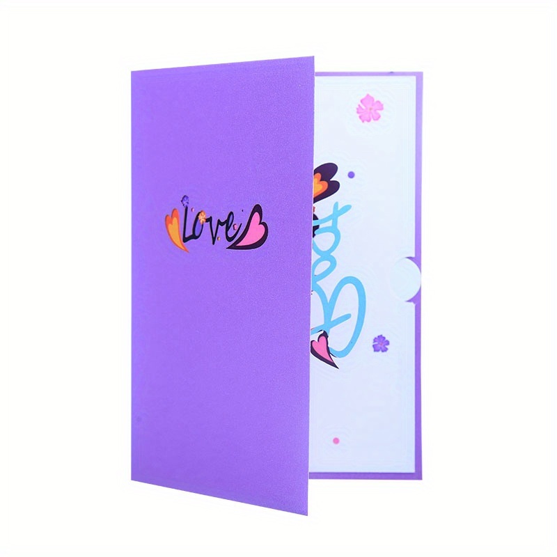 dropship 1pc Greeting Card; With Blank Envelope And Message Card; BEST MOM Pop Up Greeting Card; Colorful Flowers Heart Decor 3D Card; Mother's Day Gift; Theme Party Decor