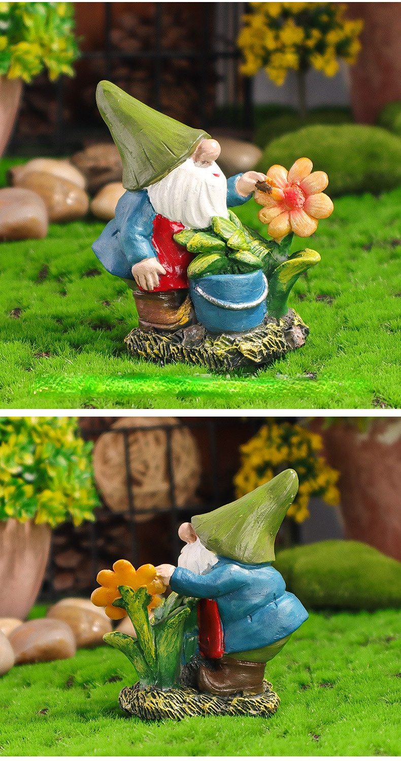 dropship Mini Drunk Gnomes Dwarf Fairy Garden Statue Miniatures Courtyard Elf Figure Resin Micro Landscape Outdoor Figurine Ornaments