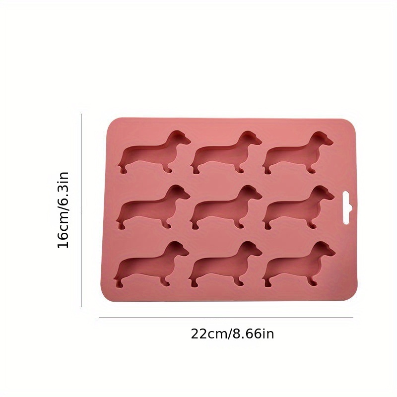 dropship 1pc 9 Freezers Silicone Ice Mold Card Love Cartoon Dog Shape Chocolate Biscuit Baking Mold