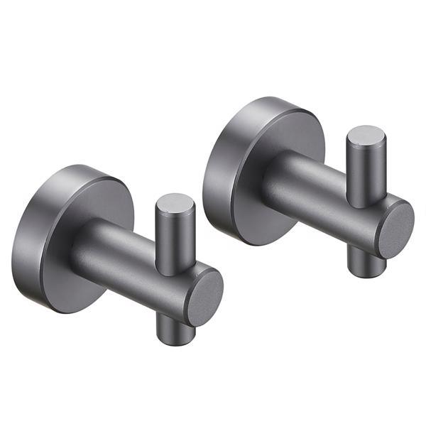 dropship Round Base Wall Hanging Hook - Gun Grey Hook; 2 Pack; for Entry Shoe Cabinet; Wardrobe Bathroom Bedroom Furniture Hardware