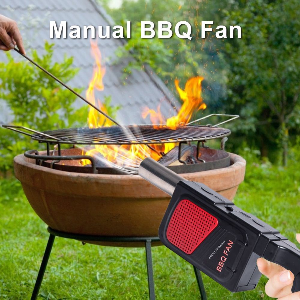 dropship 1Pc Portable Handheld Electric BBQ Air Blower Portable Cooking Air Blower for Charcoal Grill Fireplace Outdoor Barbecue Picnic