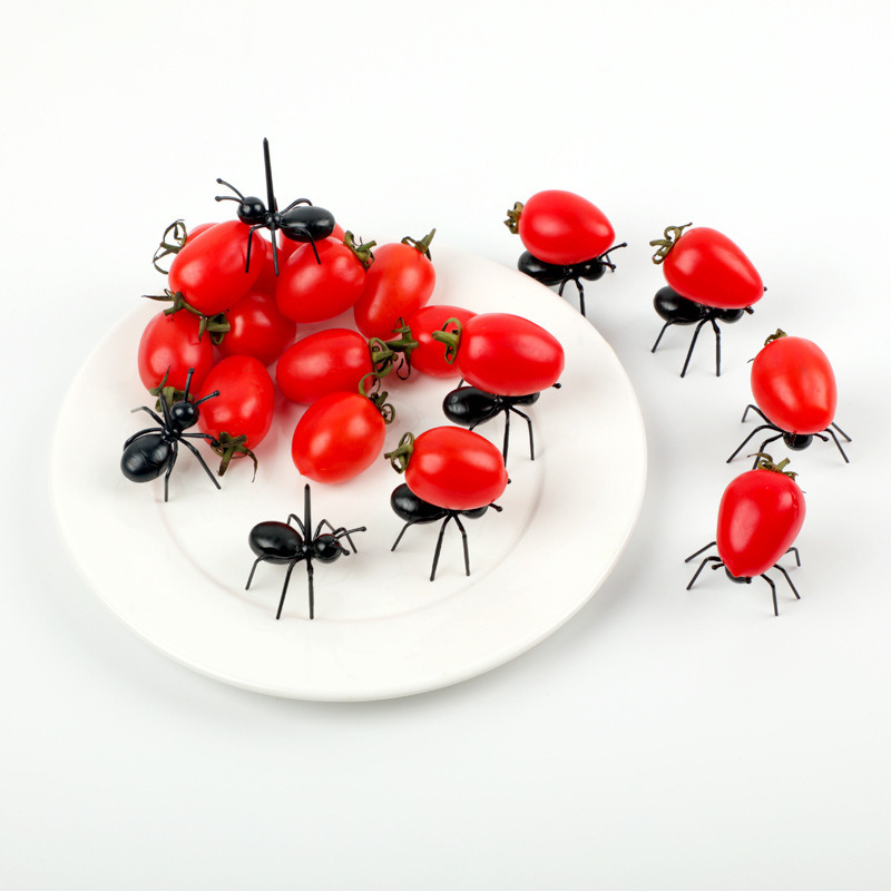dropship 6pcs Plastic Ant Food Picks; Animal Fruit Toothpicks; Dessert Forks; Bento Home Decoration Accessories; Party Supplies