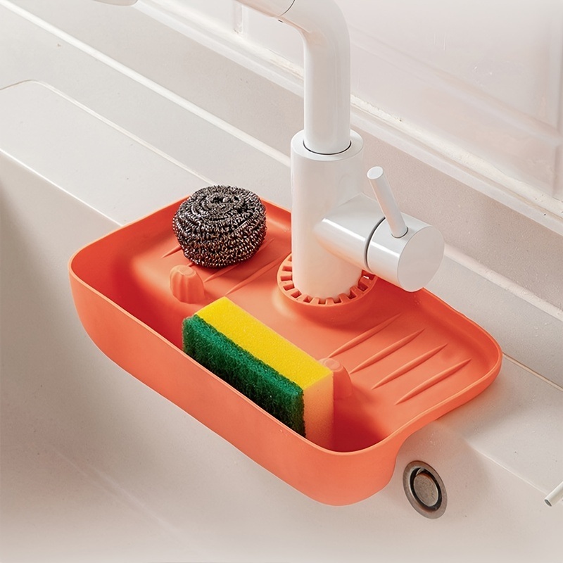dropship 1pc Splash Guard For Sink Faucet; 10.63"x5.51"; Faucet Drain Rack; Super Absorbent Fast Drying Mat Sink Gadgets; Drip Catcher For Kitchen; Drain Storage Rack For Kitchen Rag And Sponge Brush