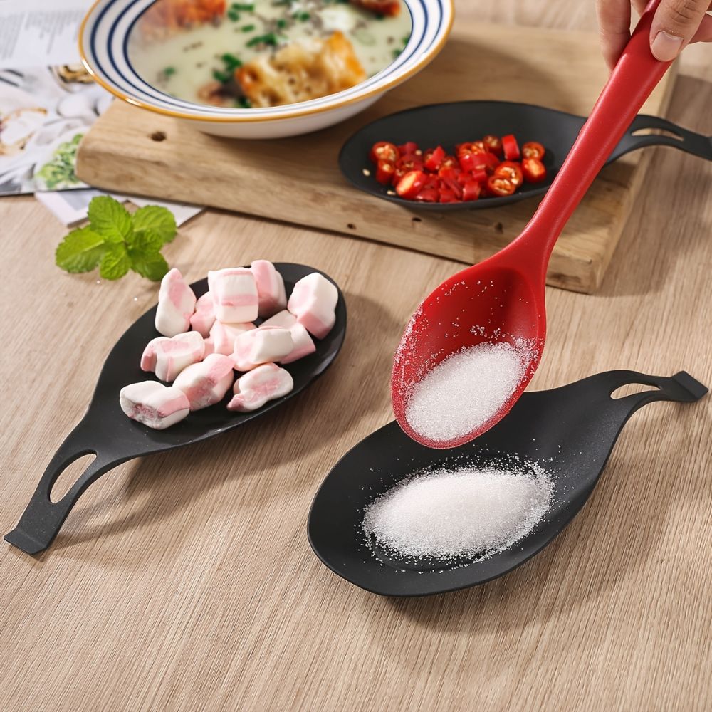 dropship 1/2pcs Silicone Utensil Rest With Drip Pad For Multiple Utensils; Heat-Resistant; Spoon Rest & Spoon Holder For Stove Top; Kitchen Utensil Holder For Ladles; Tongs & More