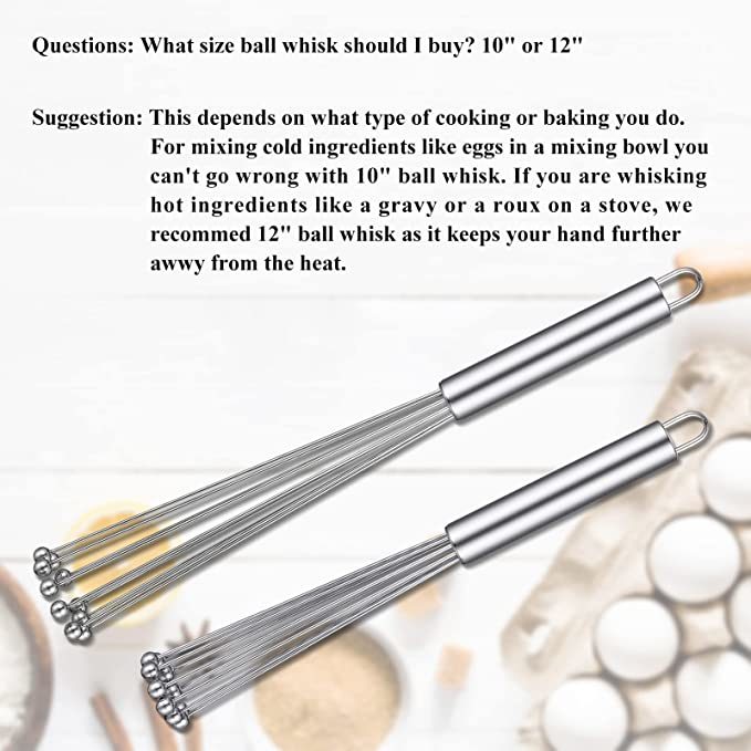 dropship 1pc Stainless Steel Egg Whisk Manual Whisk Whisk Set Kitchen Whisk For Cooking; Mixing; Beating; Stirring