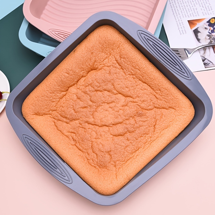 dropship 1pc Square Silicone Cake Pan Wave Pattern Toast Bread Baking Pan Easy To Wash High Temperature Resistant Oven Silicone Cake Mold