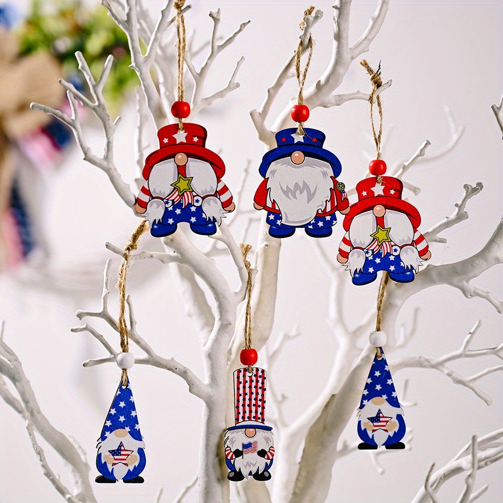 dropship 1 Box; Wooden Box Pendant For Independence Day; Independence Day Ornaments; Holiday Accessory; Party Supplies; Room Decor; Independence Day Decor; Home Decor; Scene Decor