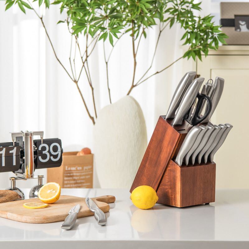 dropship Daily Necessities Kitchen Knife Set Stainless Steel Knife Block Set
