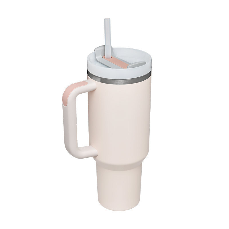 dropship 40 oz Tumbler with Handle and Straw Lid; Insulated Cup Water Bottle