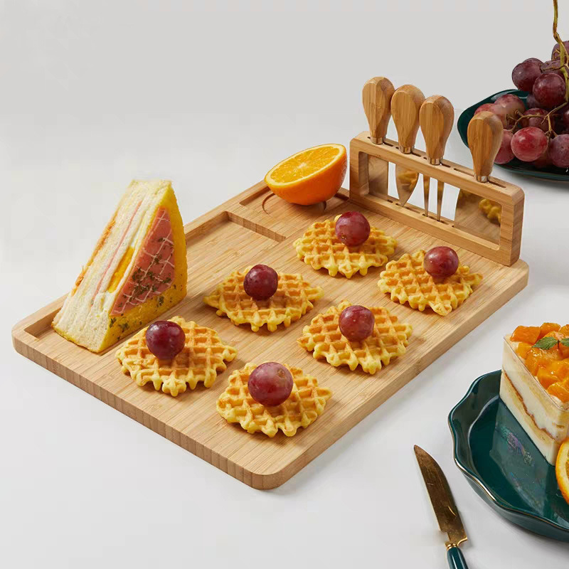 dropship Kitchen Bamboo Cheese Board Set Natural Bamboo Cutting Board