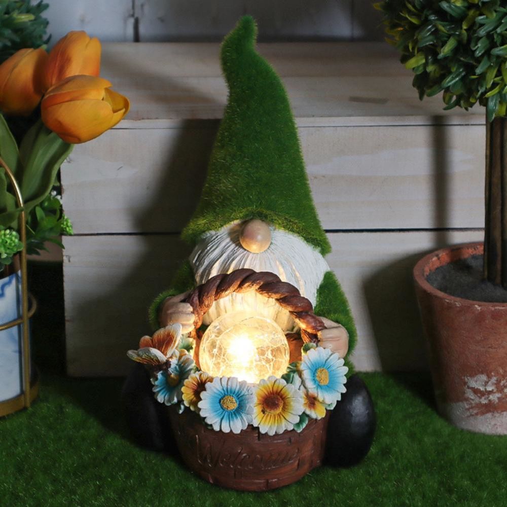 dropship Gnome Night Solar Light Flower Decor Dimming Built-in Photoreceptor System Automatic Garden Decoration Fairy Desk Solar Light