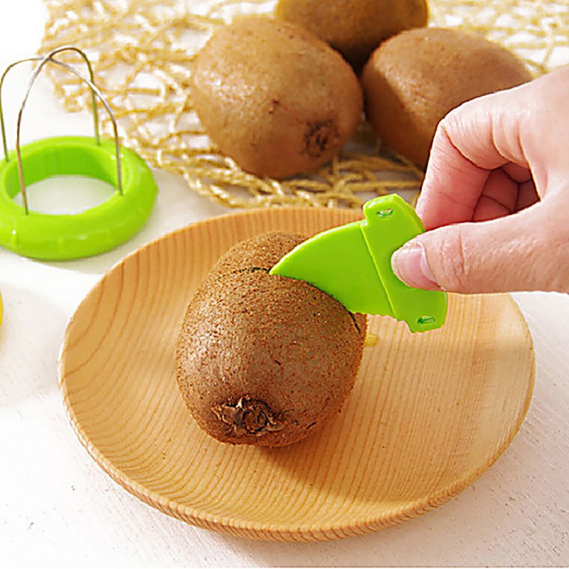 dropship Fast Fruit Kiwi Cutter Peeler Slicer Kitchen Gadgets Stainless Steel Kiwi Peeling Tools Kitchen Fruit Salad Kitchen Accessories