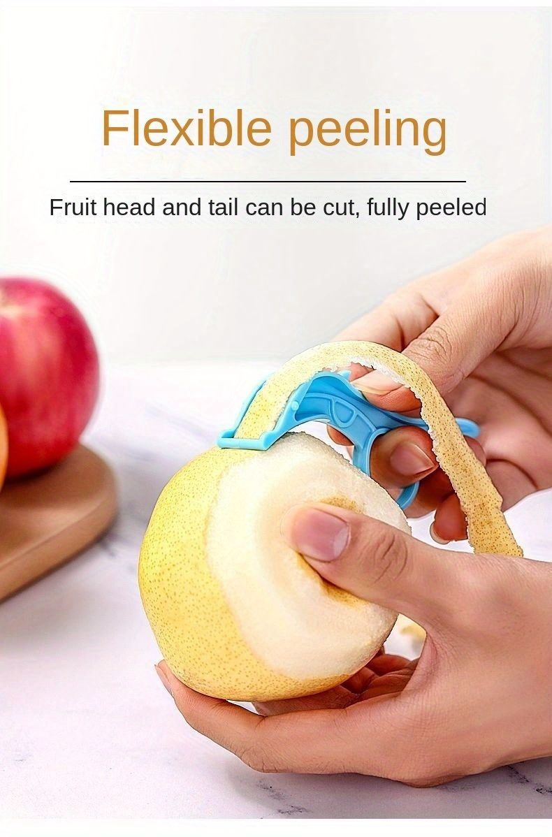 dropship 1pc, Portable Fruit Peeler, Stainless Steel Ring Pear Orange Kiwi Peeling Knief, Multi-functional Potato Vegetable Kitchen Dining Tool