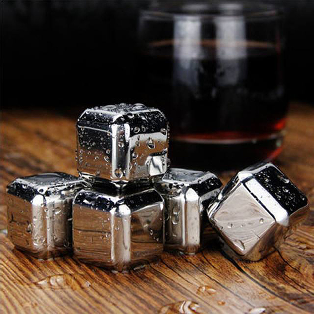 dropship Stainless Steel Ice Cubes Reusable Chilling Stones For Whiskey Wine Keep Your Drink Cold Longer Chilling Party Bar Tool
