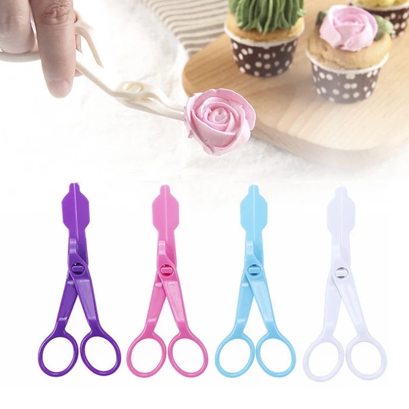 dropship 2pcs Piping Flower Scissors/Nail Kitchen Baking Pastry Tool Rose Decor Lifter Fondant Cake Decorating Tray Cream Transfer Set