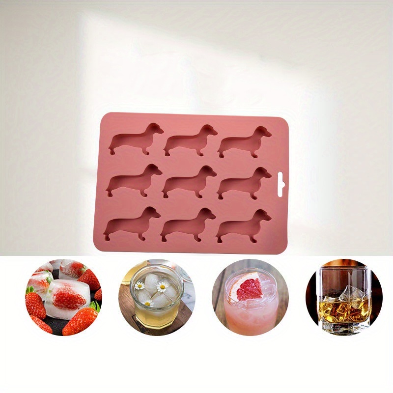 dropship 1pc 9 Freezers Silicone Ice Mold Card Love Cartoon Dog Shape Chocolate Biscuit Baking Mold