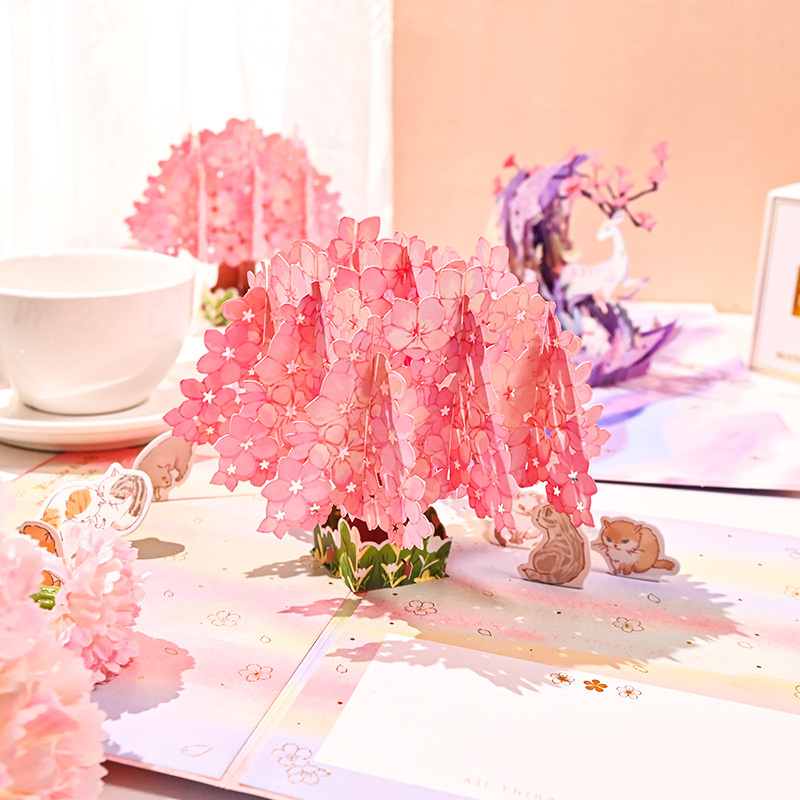 dropship 1pc Ziyi 3D Pop Up Greeting Card With Envelope Graduation Tanabata Gift Birthday Small Card Creative Handwritten Gift Blessing Card