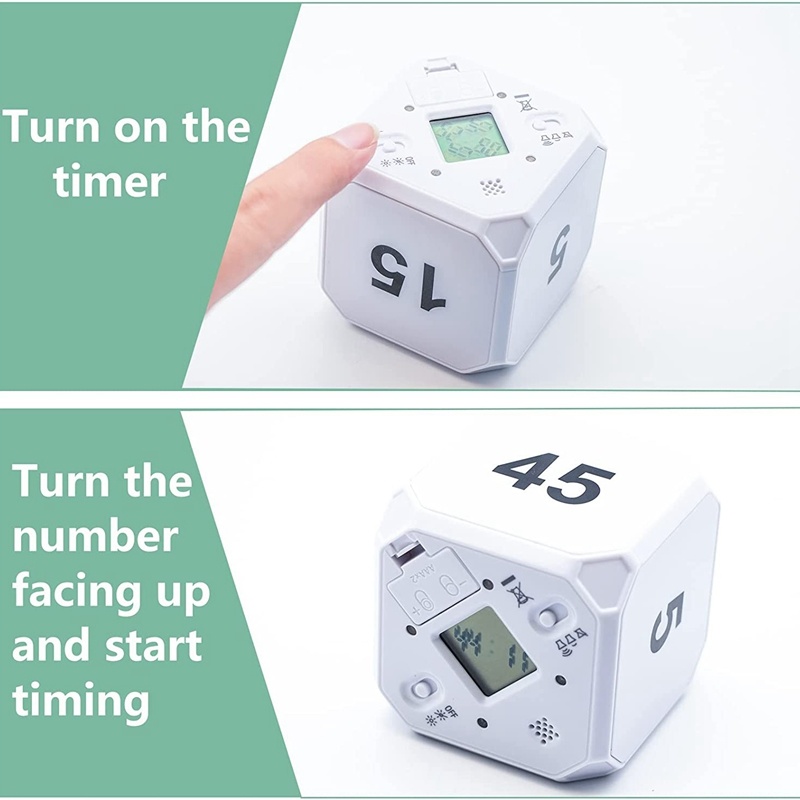 dropship Cube-Timer Kitchen Timer Gravity Sensor Flip Meditation Timer For Time Management And Countdown 5-15-25-45 Min