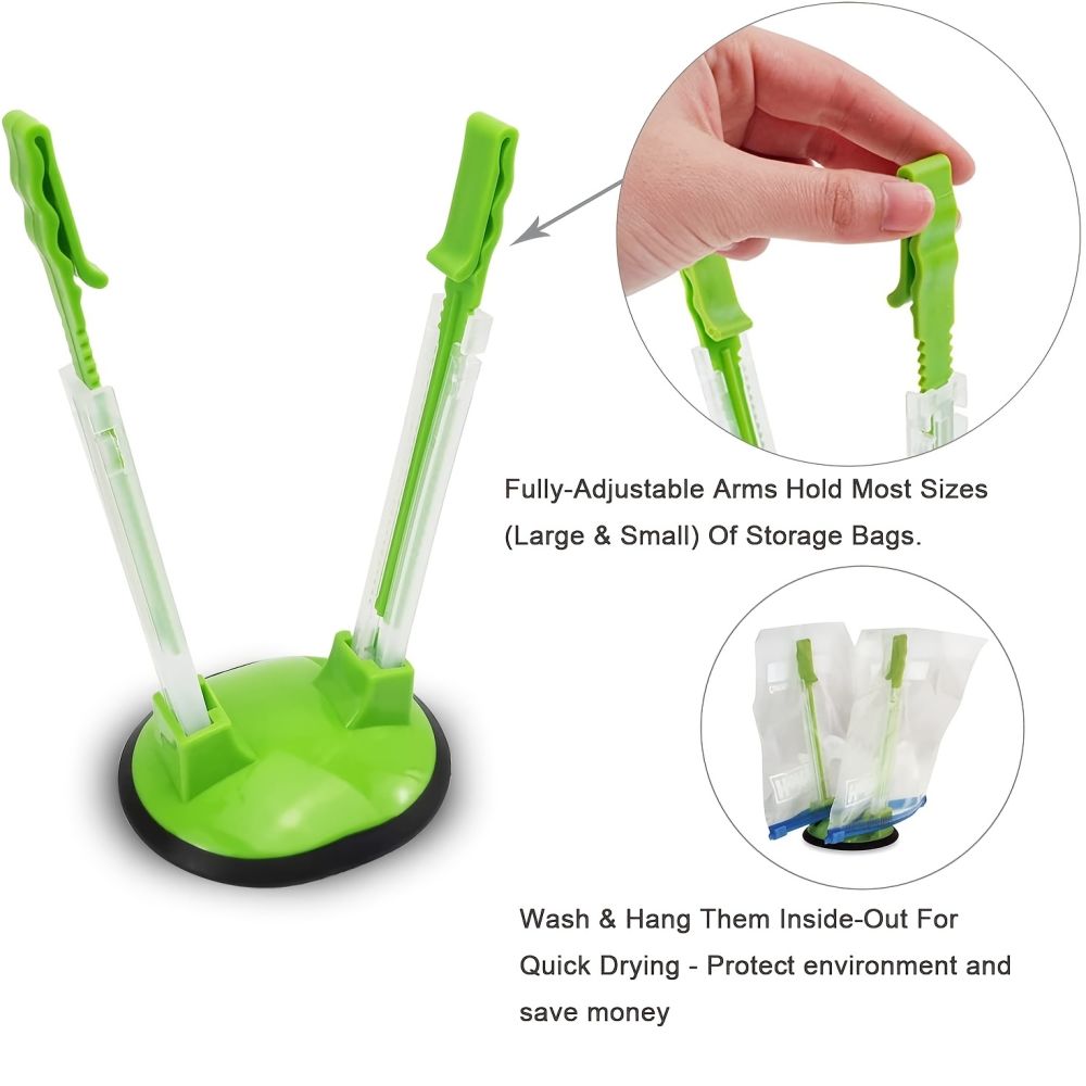 dropship 1pc Baggy Rack Holder For Food Prep Bag/Plastic Freezer Bag/Ziplock Bag Holder Stand, Meal Planning/prep Bag Holders
