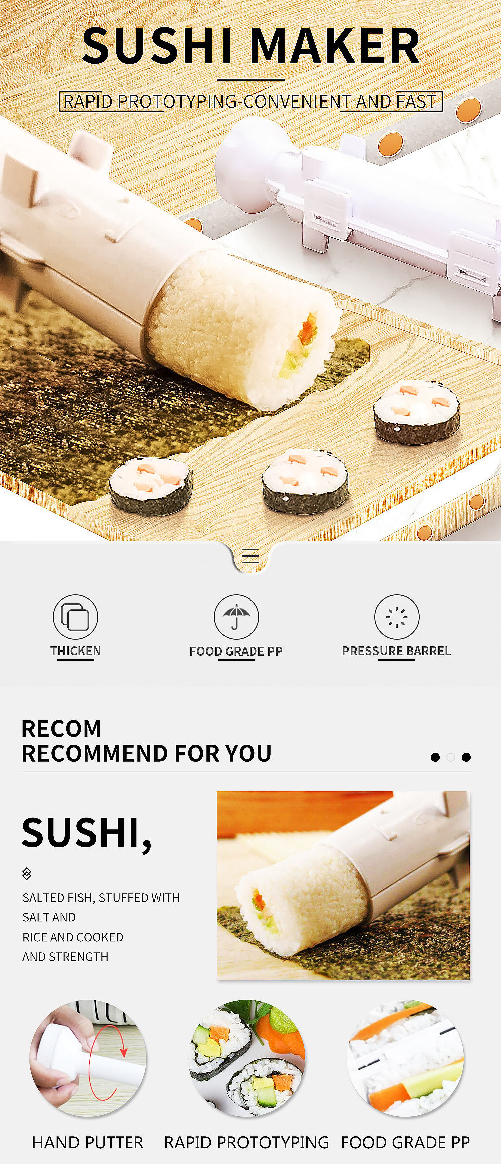 dropship Quick Sushi Maker Roller Rice Mold Vegetable Meat Rolling Gadgets DIY Sushi Device Making Machine Kitchen Ware