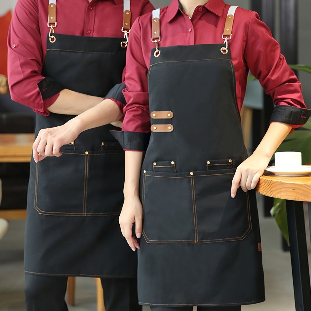 dropship 1pc Apron; Waterproof And Oil-proof Apron With Pockets; Universal Apron For Women And Men; For Coffee Bar; Restaurant; Multipurpose Aprons 29.5in*27.5in
