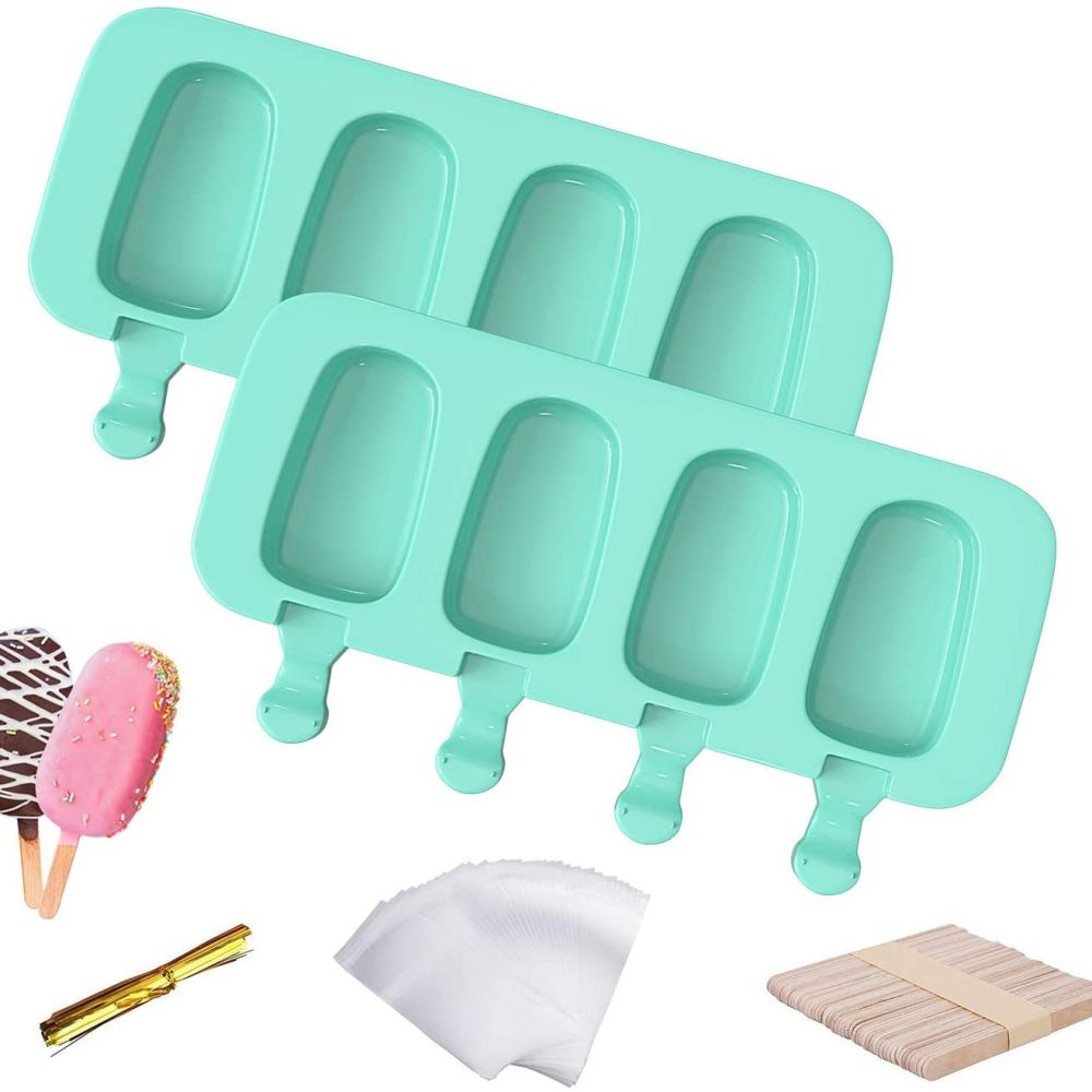 dropship 2pcs Sets Popsicle Silicone Mold Blue; Household Refrigerator Homemade Ice Cream Mold; Summer Popsicle Silicone Mold