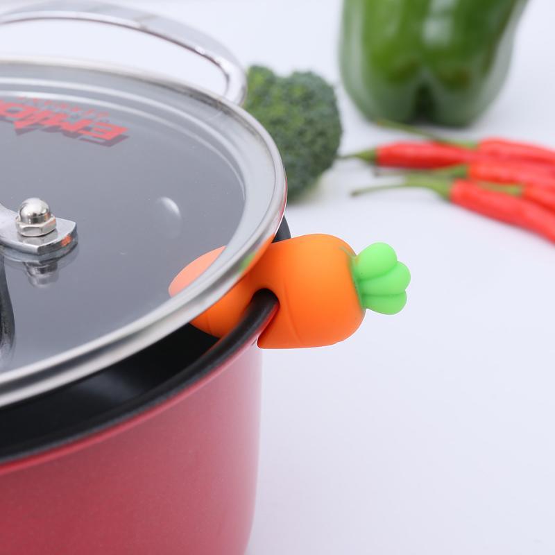 dropship 1pc Splash-Proof Pot Lid Holder Silicone Heat-Resistant Overflow-Proof Plug Pot Lid Lifter Creative And Durable Special Kitchen Tool