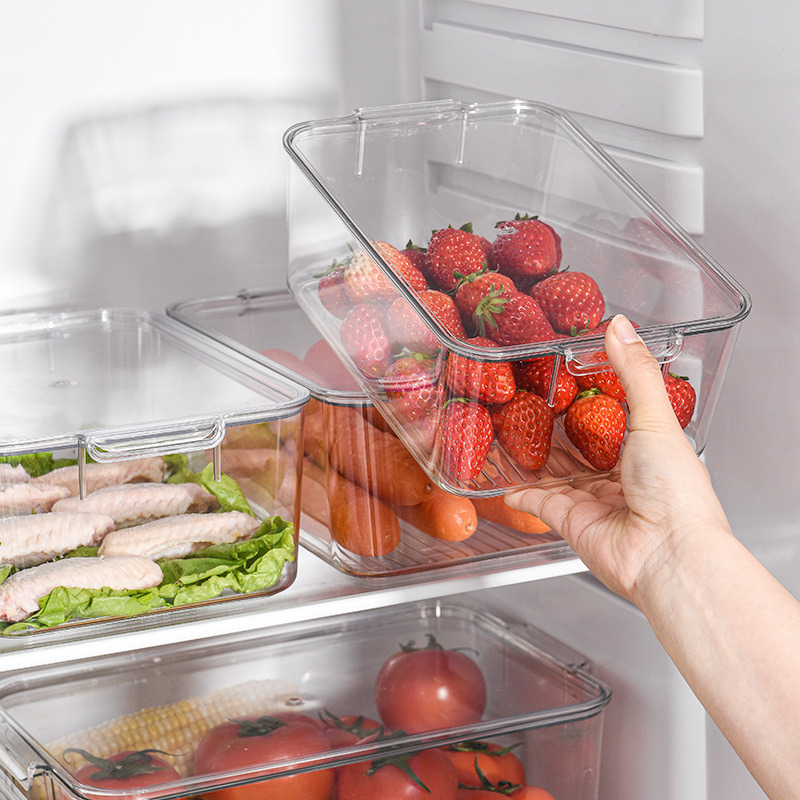 dropship Storage Box Fridge Organizer Fresh Vegetable Fruit Boxes Drain Basket Storage Containers Pantry Kitchen Organizer For Kitchen