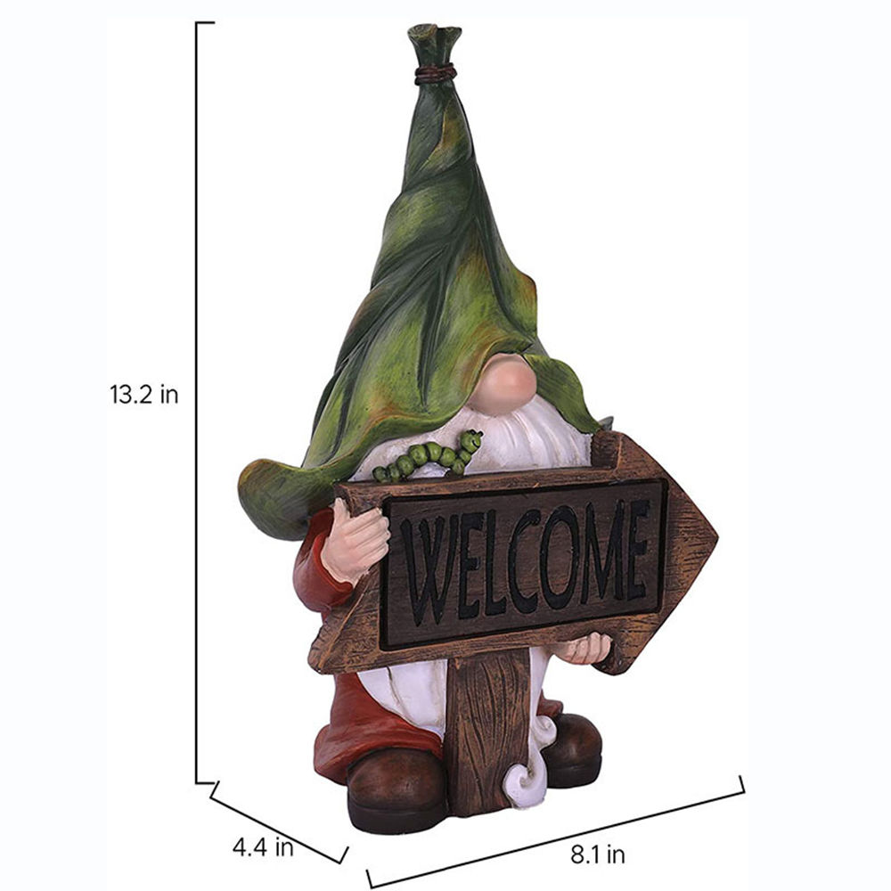 dropship Cartoon Gnome Dwarf Statue Garden Lighting Waterproof Resin Figurines Solar Light Outdoor Lawn Courtyard Night Decorative Lamp