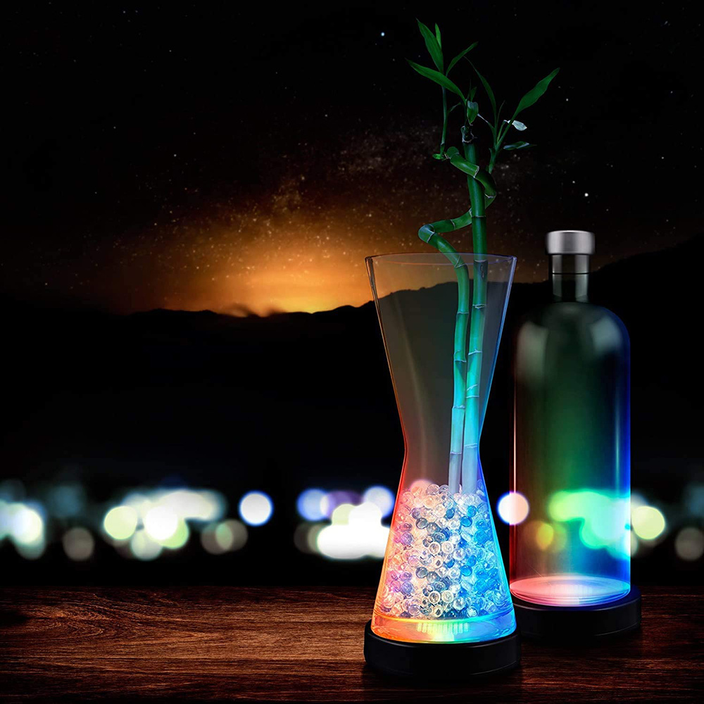 dropship Glow Bottle Sticker USB Rechargeable Coaster Led Coaster Light Flashing Cup Mat Multi Color Light Up Club Bar Wedding Decoration