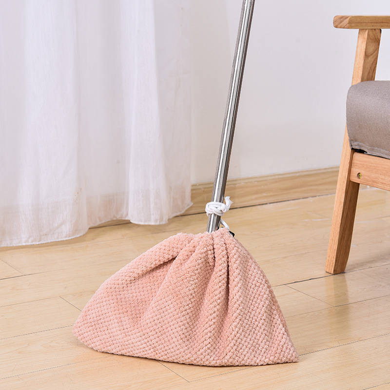 dropship 2pcs Multi Function Coral Velvet Broom Cover Cloth Floor Mop With Reusable Microfiber Absorbent Mop Household Cleaning Accessories