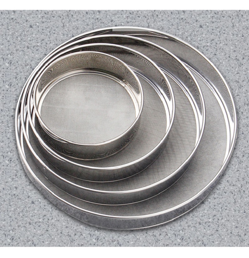 dropship Super Fine Mesh Round Flour Sugar Powder Sifter, Stainless Steel Sieve Baking Sifter Strainer Mesh Cake Kitchen Tool Pan