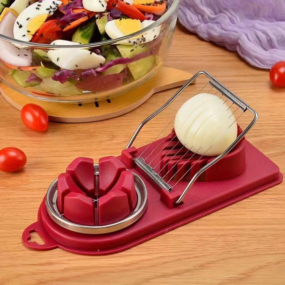 dropship 1pc Multifunctional Egg Cutter; Stainless Steel Egg Slicer Sectioner Cutter Mold; Flower-Shape Luncheon Meat Cutter; Kitchen Gadgets