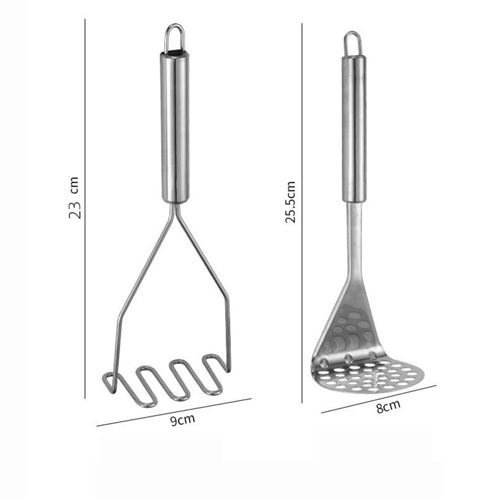dropship Stainless Steel Manual Potato Press; Baby Food Masher; Wavy Potato Press; Kitchen Gadgets