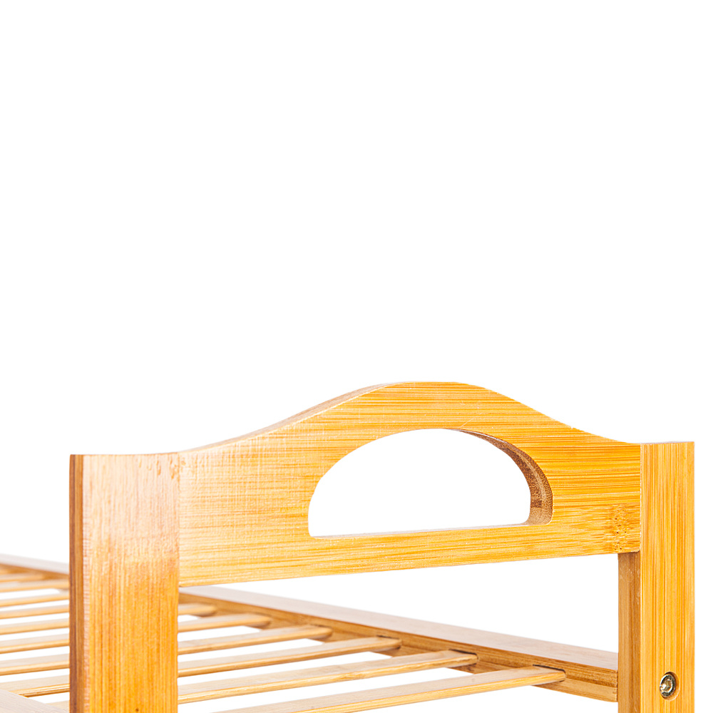 dropship Bamboo Shoe Rack 4-Tier Entryway Shoe Shelf Storage Organizer for Home & Office Easy to Assemble Wood Color