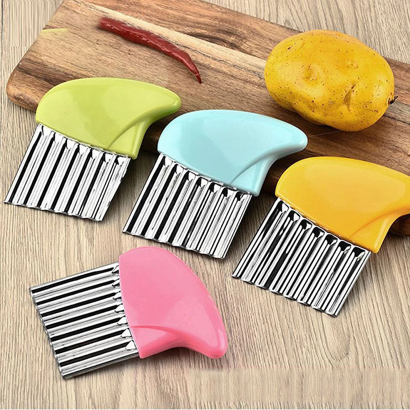 dropship Potato Cutter Stainless Steel Wavy Knife French Fry Chip Cutter