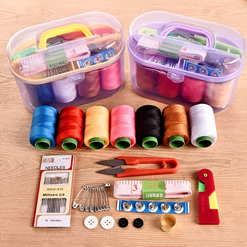 dropship 46pcs Portable Household Needle And Thread Sewing Tools Thread Kit Organizer Color Random