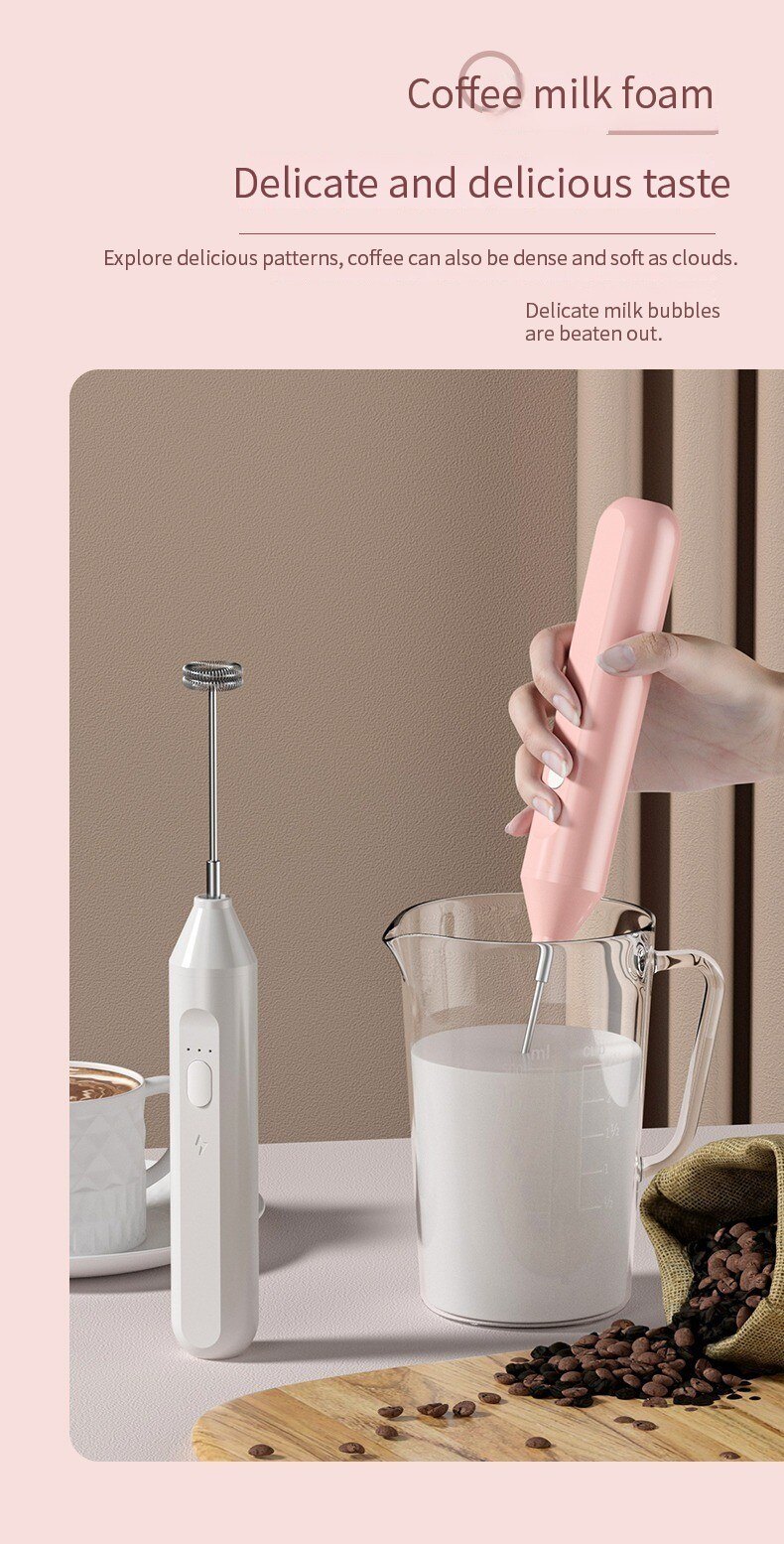 dropship Electric Milk Frother Handheld Egg Beater Coffee Milk Drink Egg Mixer Foamer Foamer Household Kitchen Cooking Tool