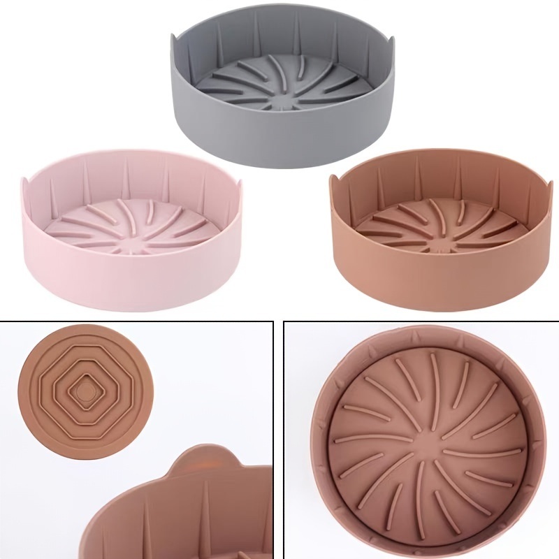 dropship 1pc Round Air Fryer Silicone Pot Silicone Air Fryer Baking Mat Oven Heat Insulation Mat Kitchen Baking Utensils