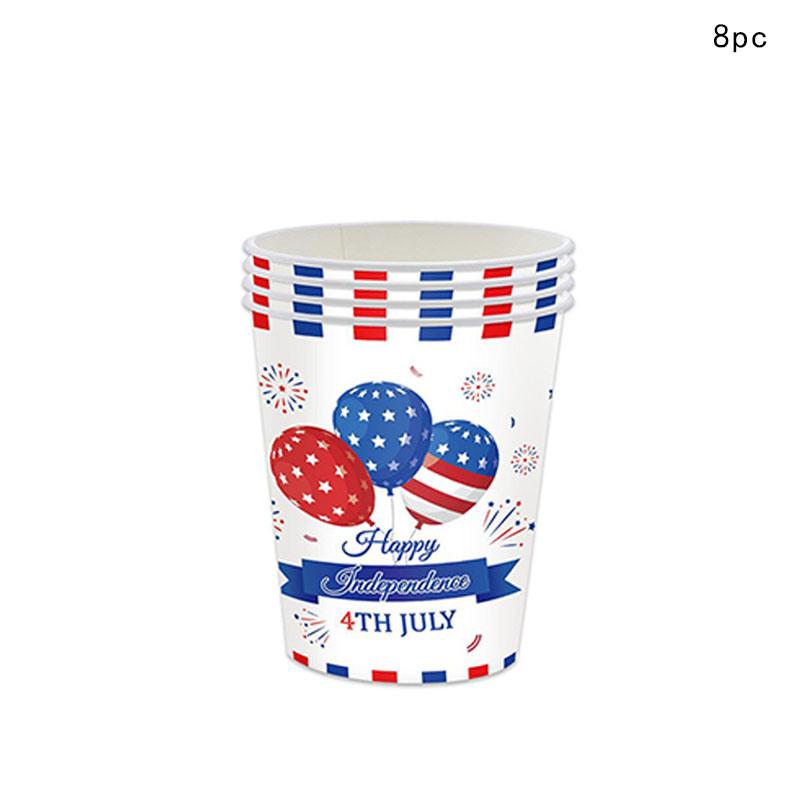 dropship American Independence Day Hat Balloon National Flag Disposable Tableware Set Happy 4th Of July USA National Day Party Decor