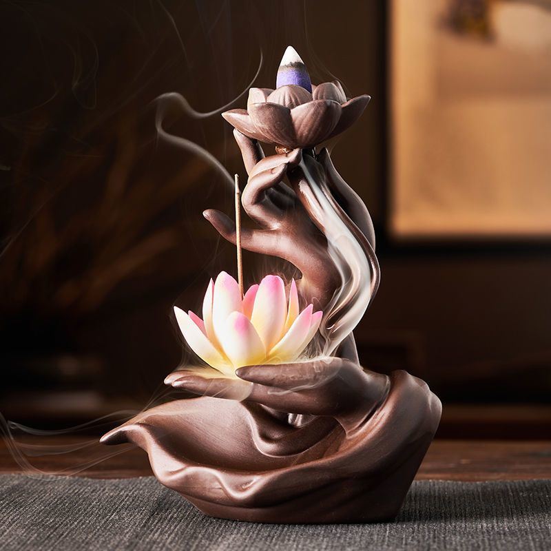 dropship 1pc Reversible Lotus Floral Aromatherapy Furnace Purple Sand Ornament