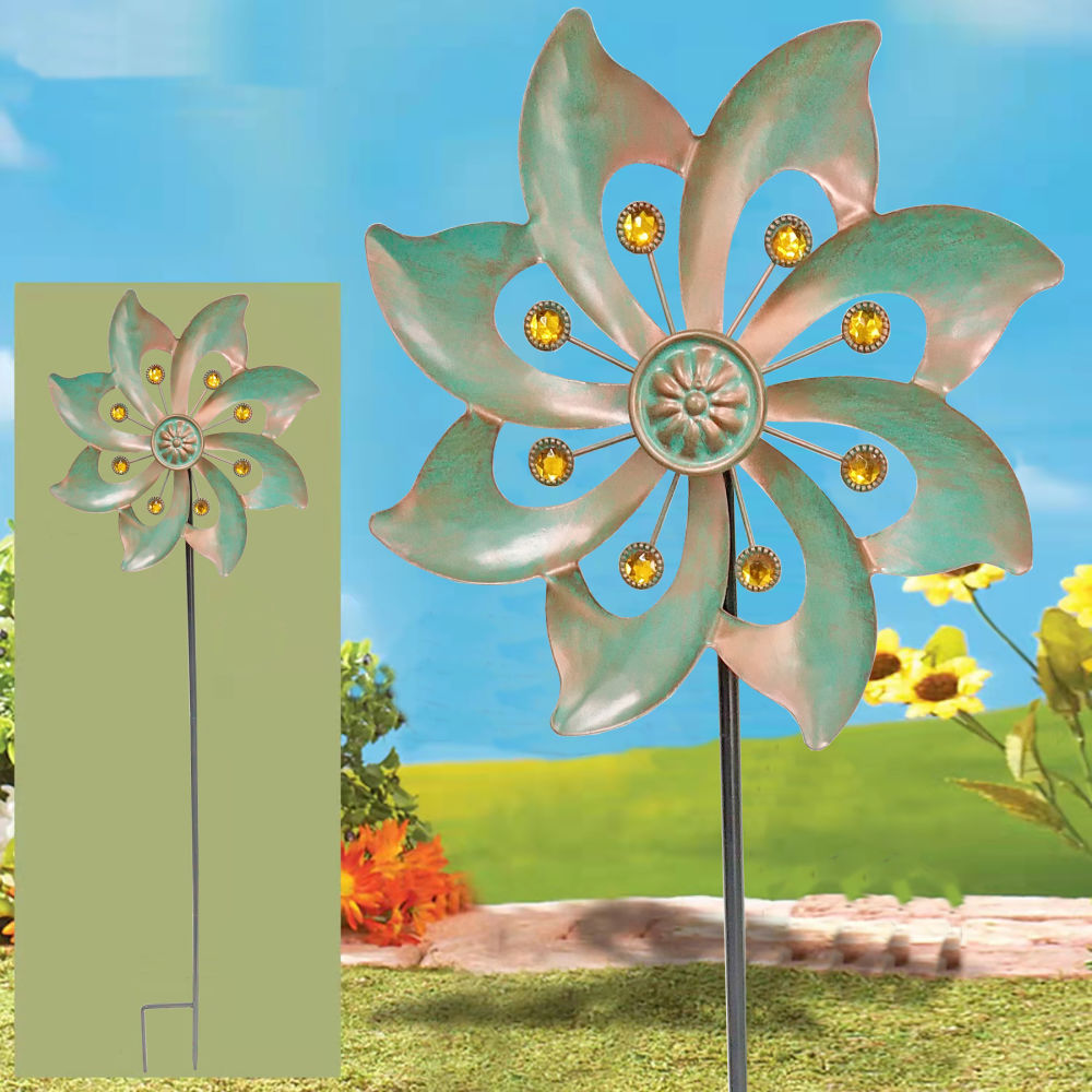 dropship 1pc Wind Spinner With Garden Stake; Kinetic Wind Spinners Outdoor Garden Stake For Yard And Garden