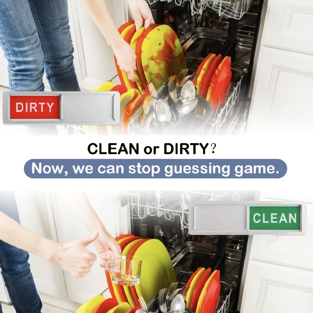 dropship 2 Pack Dishwasher Magnet Clean Dirty Sign Shutter Only Changes When You Push It Non-Scratching Strong Magnet Options Indicator