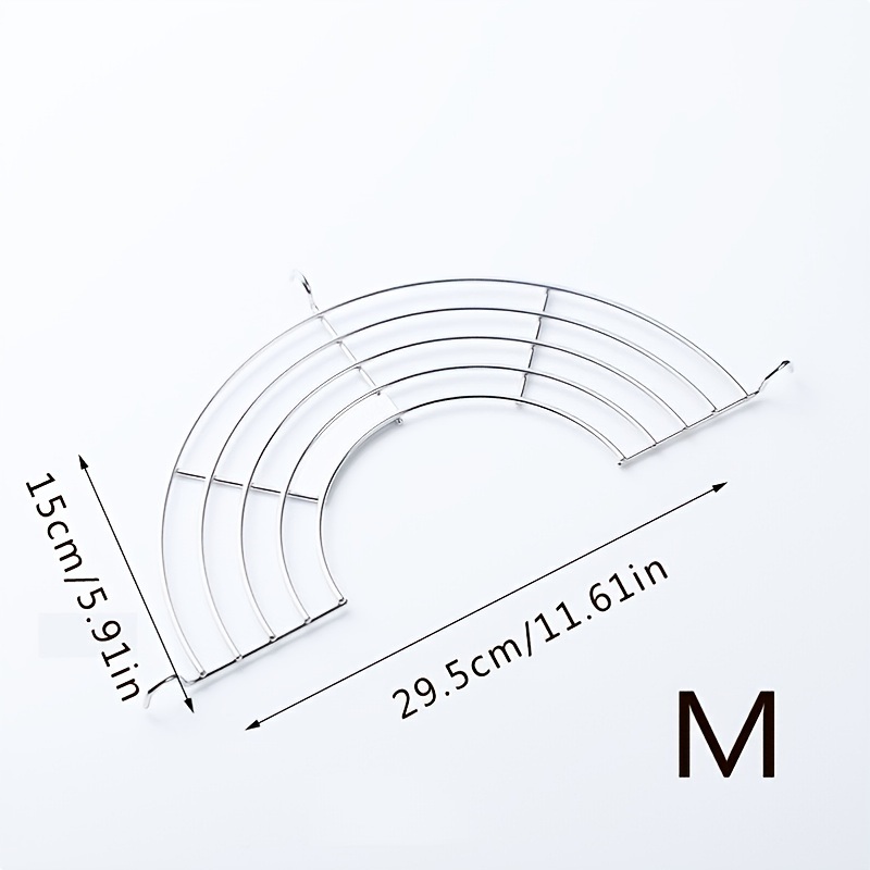 dropship 1pc; 304 Stainless Steel Semi-circular Oil Draining Rack; BBQ Frying Rack; Kitchen Steaming Rack; Oil Filter Insulation Rack