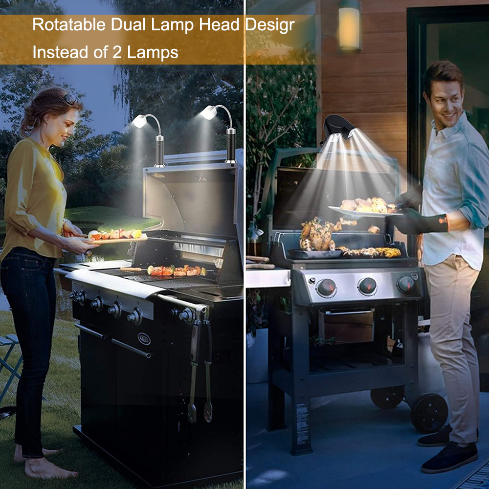 dropship Portable BBQ Grill Light LED Lights Flashlight Lighting Lamp with Handle Mount Clip for Barbecue Grilling Outdoor Accessory