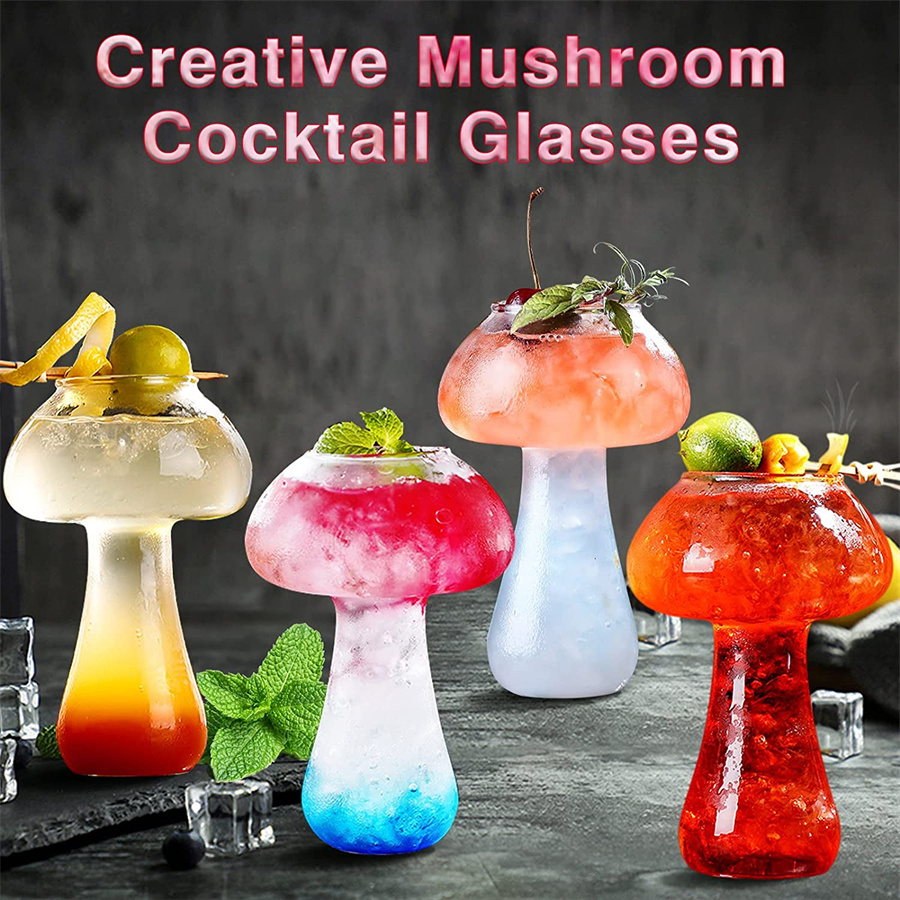 dropship 2pcs; Mushroom Cocktail Glass Wine Champagne Cocktail