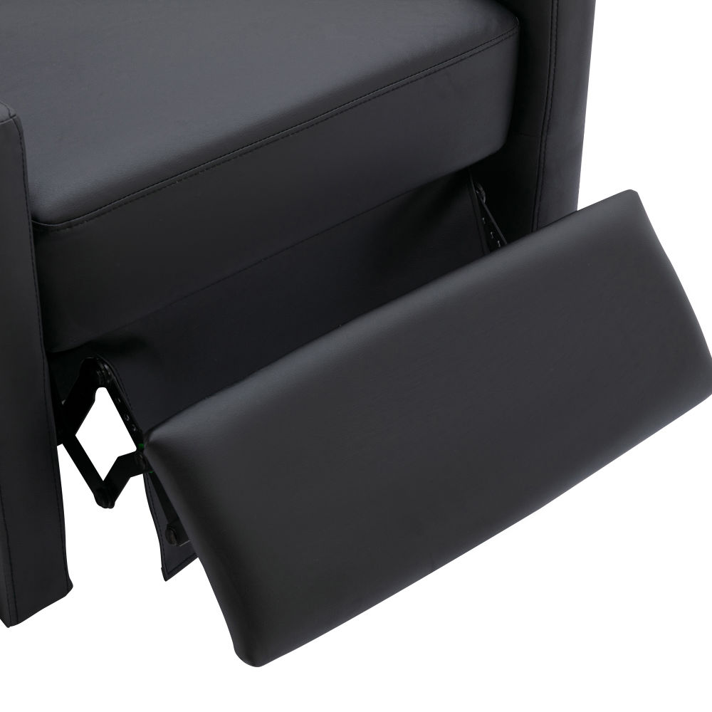 dropship Wood-Framed PU Leather Recliner Chair Adjustable Home Theater Seating with Thick Seat Cushion and Backrest Modern Living Room Recliners, Black(Old SKU:PP289527AAB)