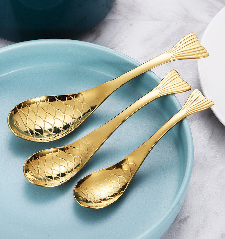 dropship 1pc Fish Shape Spoon; Creative Stainless Steel Household Soup Spoon; Teaspoon; Drink Mixing Spoon; Soup Spoon For Home Kitchen Restaurant