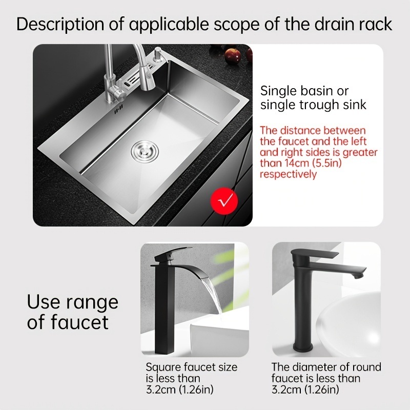 dropship 1pc Splash Guard For Sink Faucet; 10.63"x5.51"; Faucet Drain Rack; Super Absorbent Fast Drying Mat Sink Gadgets; Drip Catcher For Kitchen; Drain Storage Rack For Kitchen Rag And Sponge Brush