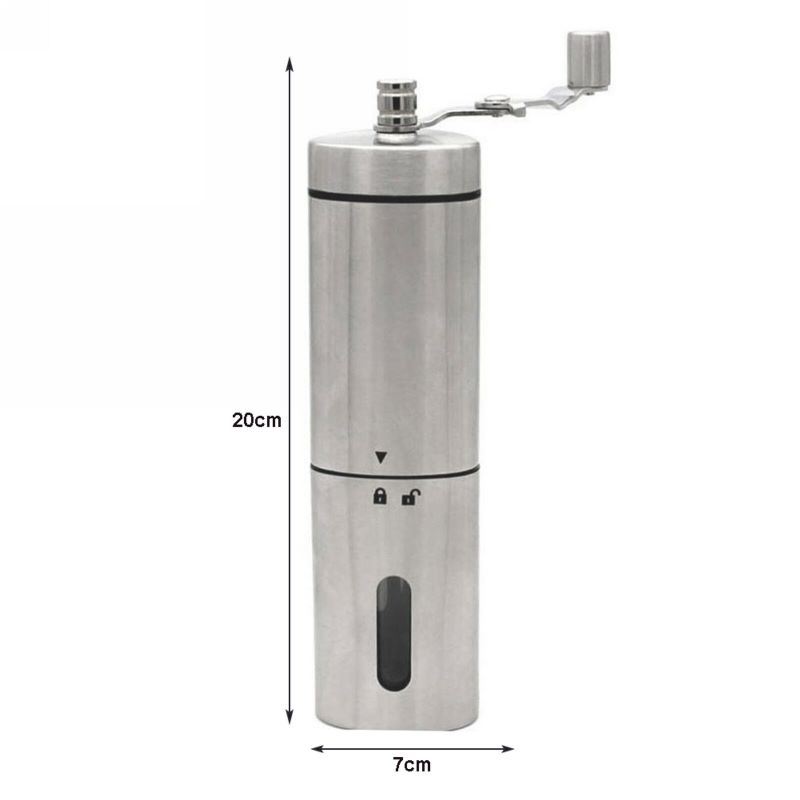 dropship Portable Home Manual Coffee Grinder Stainless Steel with Ceramic Burr Bean Mill